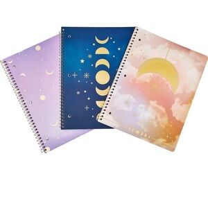 Eccolo Celestial Notebook Trio - Lavender, Navy, Peach